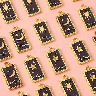 24Pcs 3 Style Rack Plating Golden Alloy Enamel Pendants ENAM-SZ0003-04-1