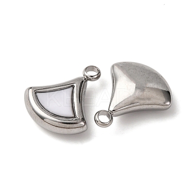 304 Stainless Steel Resin Pendants STAS-P406-15D-P-1