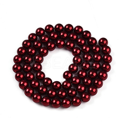 Baking Paint Pearlized Glass Pearl Bead Strands HY-N002-6mm-A13-1