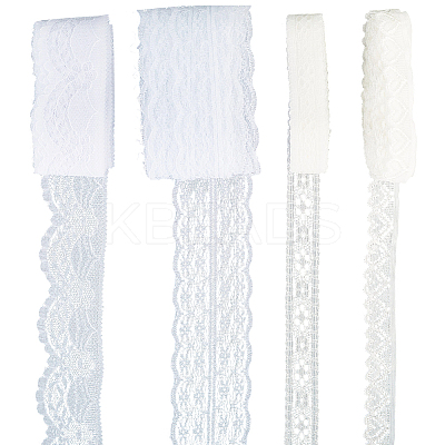 4 Styles Polyester Lace Trim OCOR-GF0005-25D-1