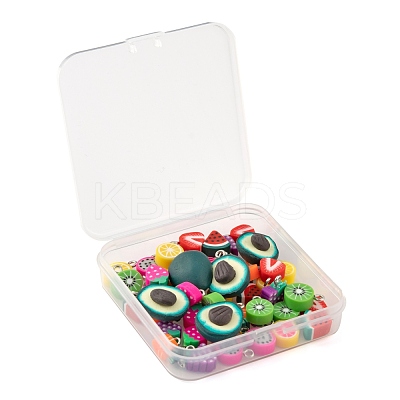 50Pcs 10 Style Handmade Polymer Clay Pendants CLAY-ZZ0001-002-1
