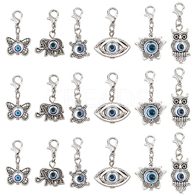 4 Sets Evil Eye Pendant Decorations HJEW-NB0001-68-1