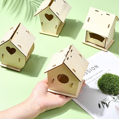 6 Sets 6 Styles DIY Bird's Nest Box WOOD-CJC0019-30-1