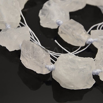 Natural Gemstone Quartz Crystal Rough Nuggets Bead Strands G-E219-06-1
