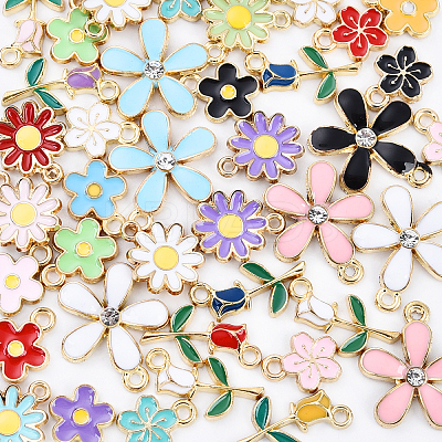 20Pcs 5 Styles Random Color Alloy Enamel Charms ENAM-YW0004-79A-1