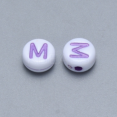Craft Acrylic Horizontal Hole Letter Beads SACR-S201-11M-1