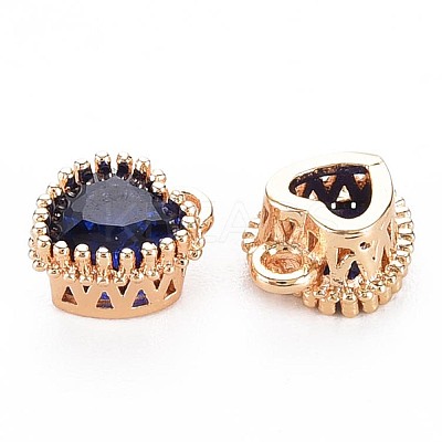 Brass Micro Pave Cubic Zirconia Charms KK-S356-773J-1