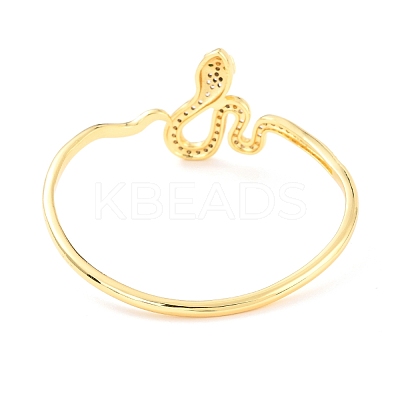 Bling Snake Cubic Zirconia Cuff Bangle BJEW-D448-13G-RS-1