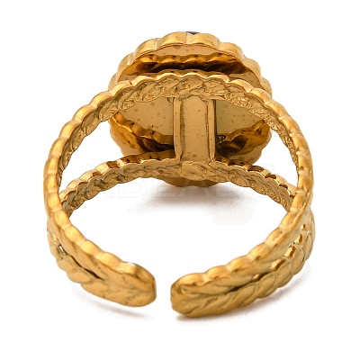 Oval Natural Tiger Eye Finger Rings RJEW-Q822-25G-01-1