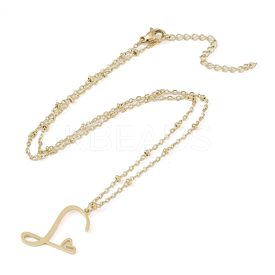 304 Stainless Steel Pendant Necklaces NJEW-H029-02G-S-1