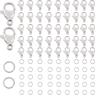 100Pcs 304 Stainless Steel Lobster Claw Clasps STAS-SC0007-10-1