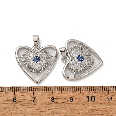 Brass Micro Pave Cubic Zirconia Pendants KK-F903-10P-1