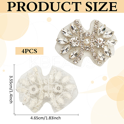 4Pcs Alloy Rhinestone Shoe Decorations DIY-MA0006-63P-1