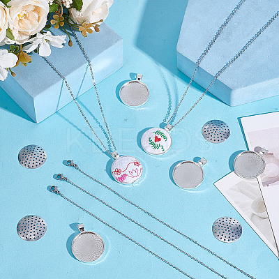 DIY Iron & Alloy Pendant Necklaces Making Kits DIY-NB0014-07P-1