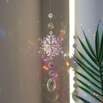 Snowflake K9 Glass Big Pendant Decorations PW-WG59589-05-1
