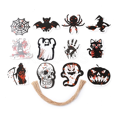 12 Styles Halloween Theme Paper Tags LS-DIY-K60-002-1