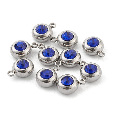 201 Stainless Steel Rhinestone Charms STAS-Z009-03B-02P-1