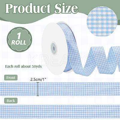 50 Yards Polyester Tartan Ribbons OCOR-WH0093-28B-1