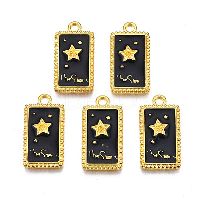 Rack Plating Golden Alloy Enamel Pendants LS-ENAM-S122-50G-1