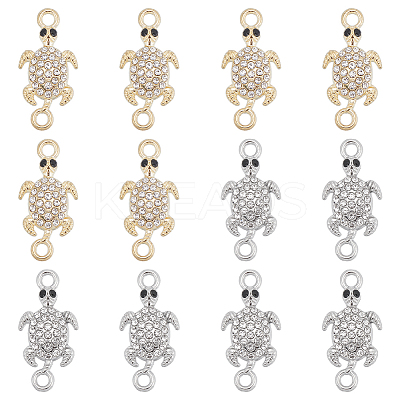 40Pcs 2 Colors Alloy Crystal Rhinestone Connector Charms FIND-SC0007-41-1