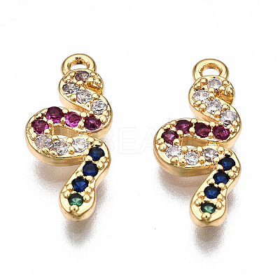 Brass Micro Pave Cubic Zirconia Charms KK-N233-080-NF-1