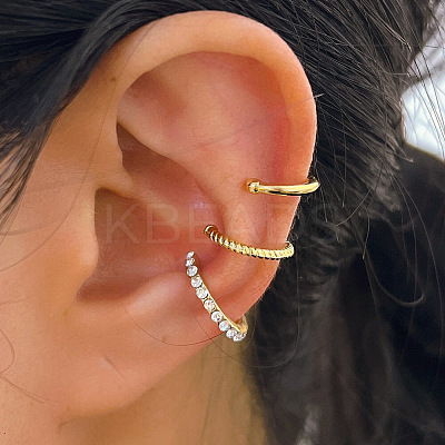 3Pcs Alloy Crystal Rhinestone Cuff Earring Sets for Women WG4401A-06-1