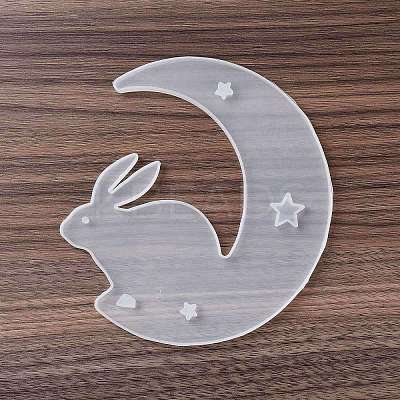 DIY Animal on the Crescent Moon Big Pendant Silicone Molds DIY-F125-06-1