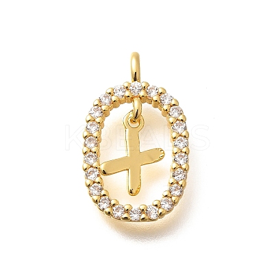 Brass Micro Pave Cubic Zirconia Pendants ZIRC-P123-01G-X01-1