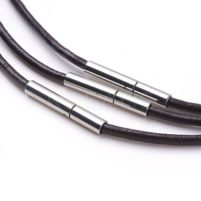 Cowhide Leather Cord Necklace Making MAK-G003-04A-1