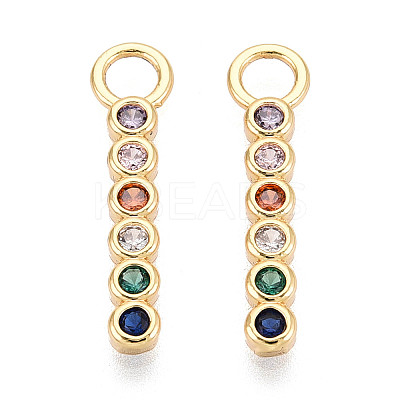 Brass Pave Cubic Zirconia Pendants KK-T077-59G-1