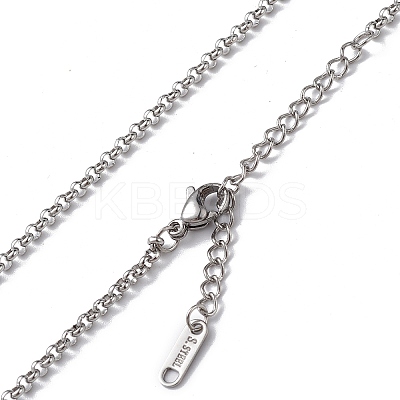 Non-Tarnish 304 Stainless Steel Rolo Chain Necklace for Men Women NJEW-K245-022A-1