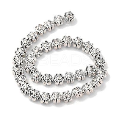 Tibetan Style Flower Alloy Bead Strands X-TIBEB-O007-13-NR-1