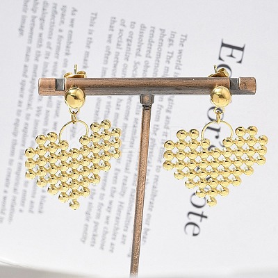 Ion Plating(IP) 304 Stainless Steel Stud Earrings for Women EJEW-A119-21G-1