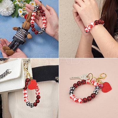 WEWAYSMILE 50Pcs 5 Styles 15mm Silicone Round Beads Making Kit JX489A-1