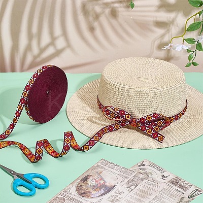 15Yards Ethnic Style Embroidery Polyester Ribbons OCOR-PH0006-86A-1