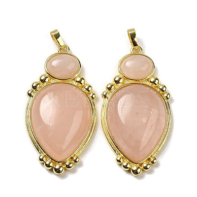 Natural Rose Quartz Pendants G-C096-04G-01-1