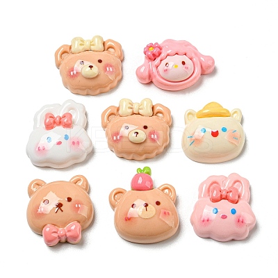 Opaque Resin Decoden Cabochons RESI-F052-B08-1