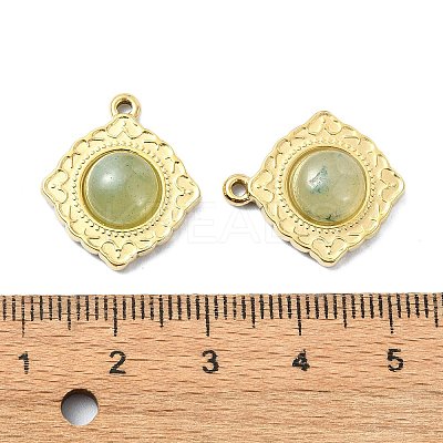Natural Green Aventurine Rhombus Pendants STAS-L022-339G-02-1