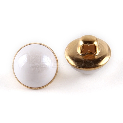 1-Hole Brass Resin Button BUTT-WH0015-35D-1