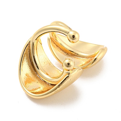 Real 14K Gold Plated Brass Cuff Earrings EJEW-M232-02B-G-1