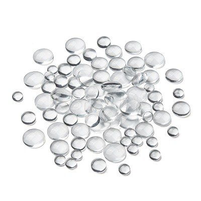 80Pcs 4 Size Transparent Glass Cabochons GGLA-ZZ0001-03-1