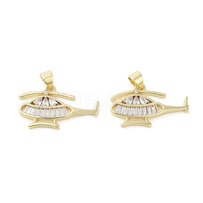 Rack Plating Helicopter
 Brass Micro Pave Cubic Zirconia Pendants KK-E102-16G-1