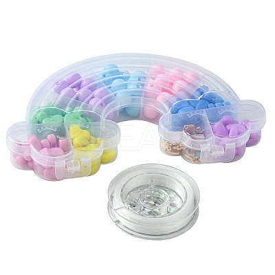 DIY Round & Heart Acrylic Beads Bracelets Jewelry Kits DIY-FS0006-28-1