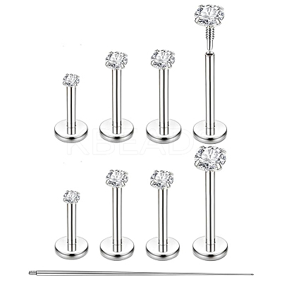 Titanium Alloy Internally Threaded Labret Bar EJEW-FS0001-32A-1