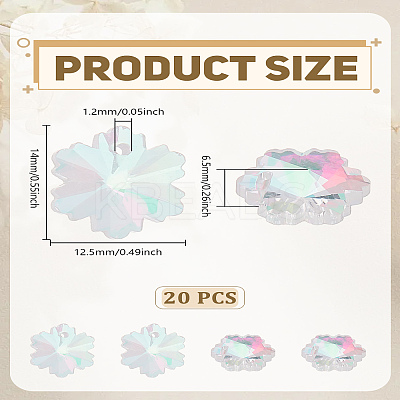 20Pcs Clear Glass Charms GLAA-LP0001-16-1