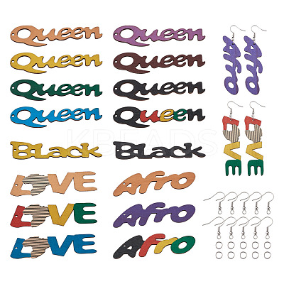 DIY Word Style Earring Making Kits DIY-TA0008-61-1
