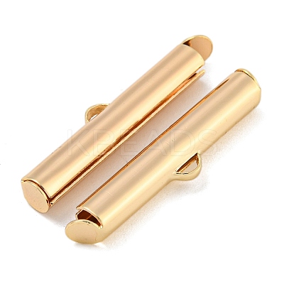 Brass Slide On End Clasp Tubes KK-N254-119G-04-1