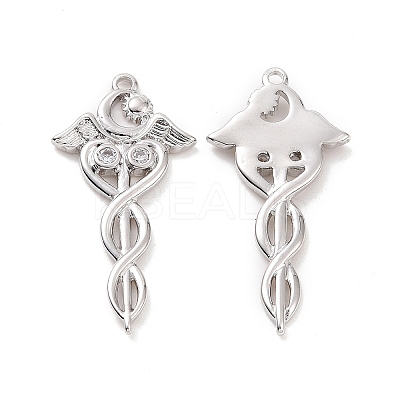 Brass Micro Pave Cubic Zirconia Pendants ZIRC-I064-01P-1