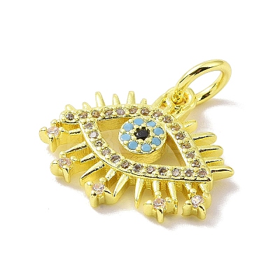 Real 18K Gold Plated Brass Micro Pave Cubic Zirconia Pendants KK-L209-039G-03-1