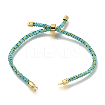 Braided Cotton Cord Slider Bracelet Making MAK-R001-01G-27-1